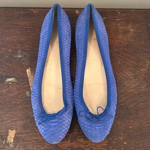 Christian Louboutin Sonietta Flat Watersnake Blue Size 40/9